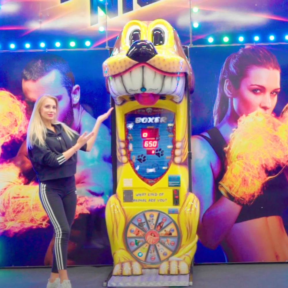 Kalkomat Boxer Dog Punching Game Machine