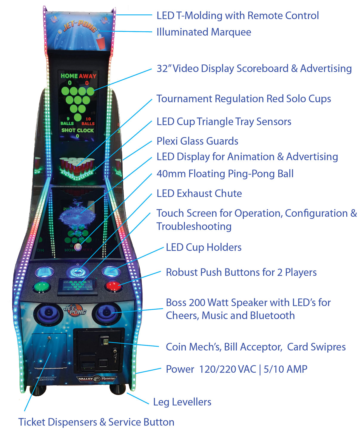 Jet-Pong Arcade Beer Pong Machine